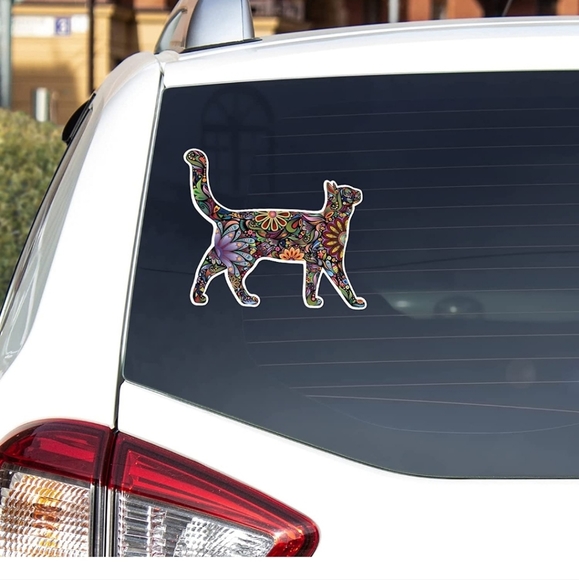 Last One BOHO Print  CAT  Car Decal Extra Large Colorful Waterproof - Picture 3 of 4